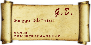 Gergye Dániel névjegykártya